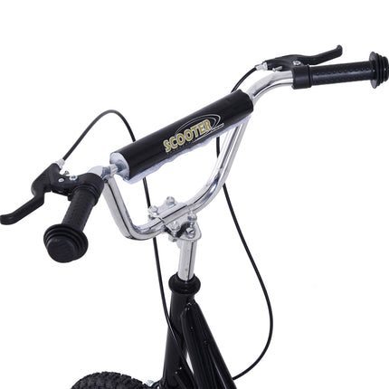 Teen Push Kick Scooter for Kids 5+ with Adjustable Handlebar, Dual Brakes & Rubber Wheels - Black