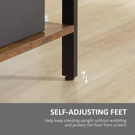 Industrial 5-Tier Storage Shelf Bookcase Floor Standing Display Rack - Rustic Brown