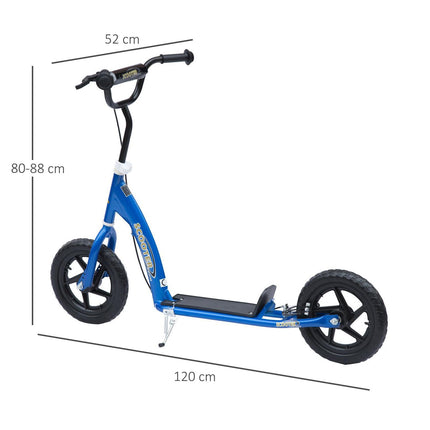 Teen Push Stunt Scooter with 12" EVA Tyres for Kids 5-12 Years - Blue