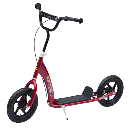 Teen Push Stunt Scooter with 12" EVA Tyres for Kids and Children - Red