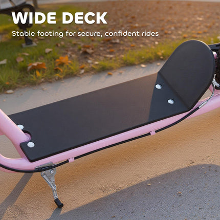 Teen Push Kick Scooter for Kids 5+ with Adjustable Handlebar, Dual Brakes & Rubber Wheels - Pink