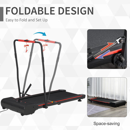 Foldable Walking Treadmill with LED Display and Remote Control - Black