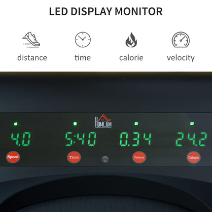 Foldable Walking Treadmill with LED Display and Remote Control - Black