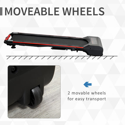 Foldable Walking Treadmill with LED Display and Remote Control - Black