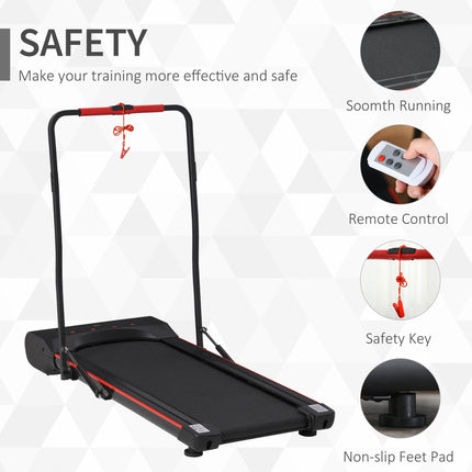 Foldable Walking Treadmill with LED Display and Remote Control - Black
