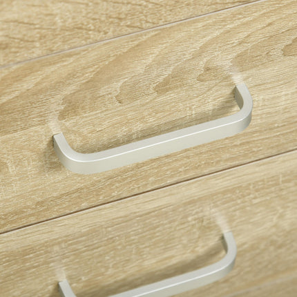 Computer Desk 110x50x76 cm with Lockable Drawer and Storage Shelf - Oak