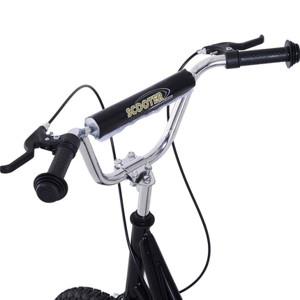 Teen Push Scooter with 16-Inch Wheels, Adjustable Height & Dual Brakes for Kids 5+ - Black