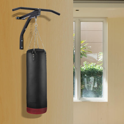Punching Bag Wall Mount Hanger with Pull Up Bar for Boxing MMA Training Frame - Black