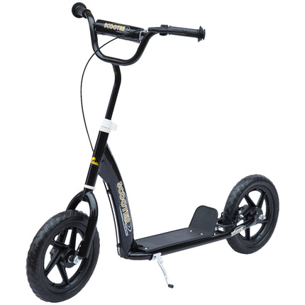 Teen Push Stunt Scooter with 12" EVA Tyres for Kids 5-12 - Black