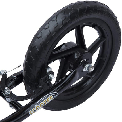 Teen Push Stunt Scooter with 12" EVA Tyres for Kids 5-12 - Black