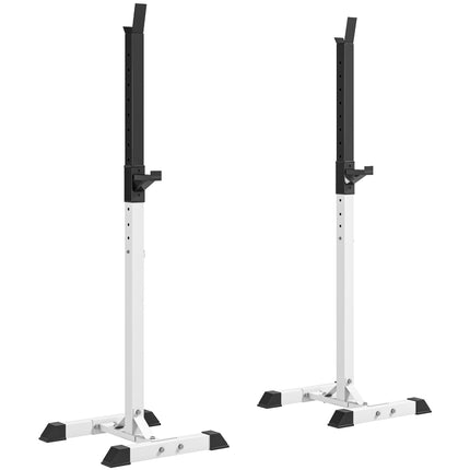 Adjustable Heavy Duty Steel Barbell Squat Rack Stand with 12 Heights - Black