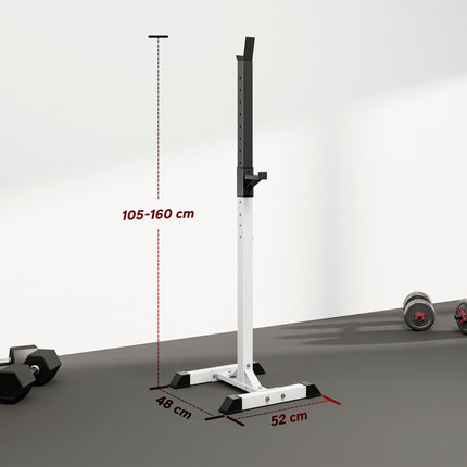 Adjustable Heavy Duty Steel Barbell Squat Rack Stand with 12 Heights - Black
