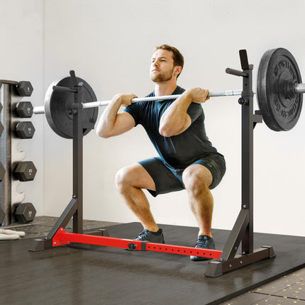 Barbell Rack, Width and Height Adjustable Dip Stand, Bench Press Rack for Home G