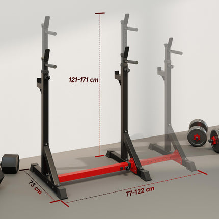 Barbell Rack, Width and Height Adjustable Dip Stand, Bench Press Rack for Home G