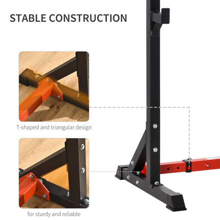 Barbell Rack, Width and Height Adjustable Dip Stand, Bench Press Rack for Home G