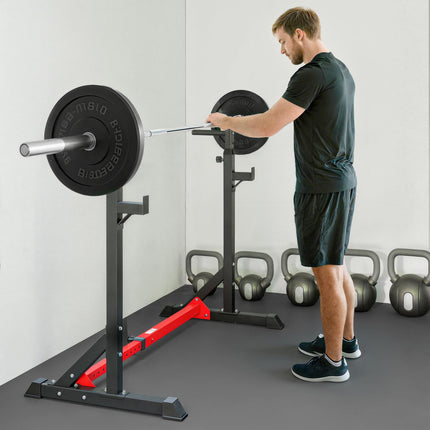 Barbell Rack, Width and Height Adjustable Dip Stand, Bench Press Rack for Home G