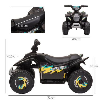 6V Kids Electric Ride-On ATV Quad Bike with Forward Reverse for Toddlers 18-36 Months - Black