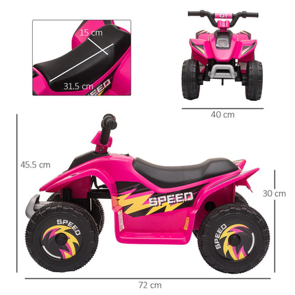 6V Kids Electric Ride-On ATV Quad Bike with Forward Reverse for Toddlers 18-36 Months - Pink