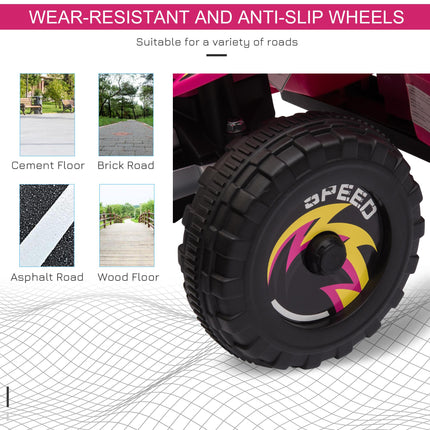 6V Kids Electric Ride-On ATV Quad Bike with Forward Reverse for Toddlers 18-36 Months - Pink