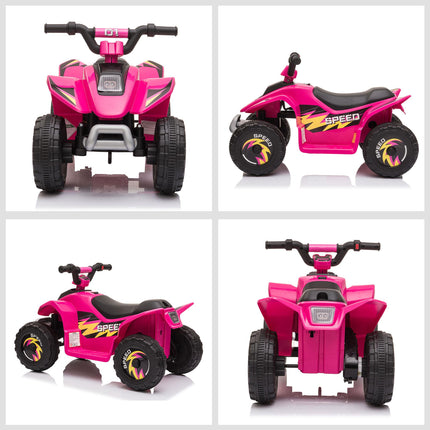 6V Kids Electric Ride-On ATV Quad Bike with Forward Reverse for Toddlers 18-36 Months - Pink