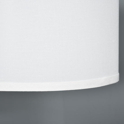 Modern Floor Lamp with Linen Lampshade and Round Base for Living Room, Bedroom, Dining Room - Gold and White