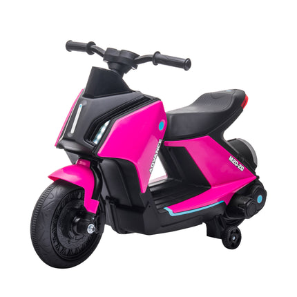 6V Kids Electric Motorbike Ride-On Toy with Music, Headlights & Training Wheels for Ages 2-4 - Pink