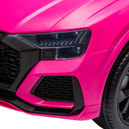 Compatible 6V Kids Electric Ride-On Audi RS Q8 Car with Remote, Music, Lights, USB, Bluetooth - Pink