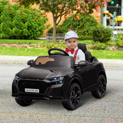 Audi RS Q8 Licensed 6V Ride-On Electric Car with Parental Remote, Music & Lights - Black