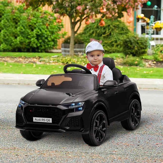 Audi RS Q8 Licensed 6V Ride-On Electric Car with Parental Remote, Music & Lights - Black