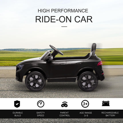Audi RS Q8 Licensed 6V Ride-On Electric Car with Parental Remote, Music & Lights - Black