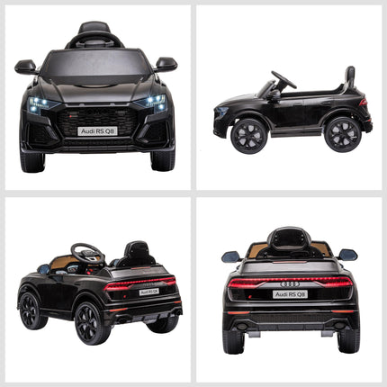 Audi RS Q8 Licensed 6V Ride-On Electric Car with Parental Remote, Music & Lights - Black