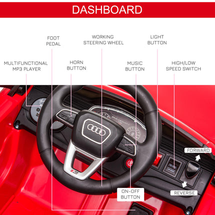 Audi RS Q8 Licensed Electric Car for Kids, 6V Kids' Electric Ride on with Remote