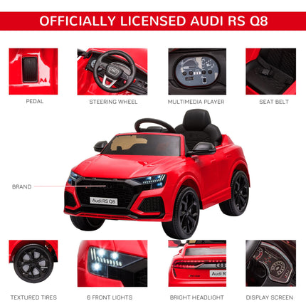 Audi RS Q8 Licensed Electric Car for Kids, 6V Kids' Electric Ride on with Remote