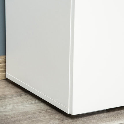 Storage Cabinet with 2 Shelves and Doors, Freestanding Wooden Sideboard for Kitchen, Living Room, Hallway - White