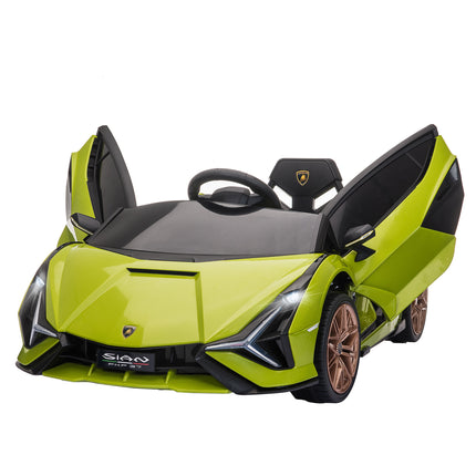 Lamborghini SIAN Kids Electric Ride-On Car 12V with Remote Control, Lights & MP3 for Ages 3-5 - Green