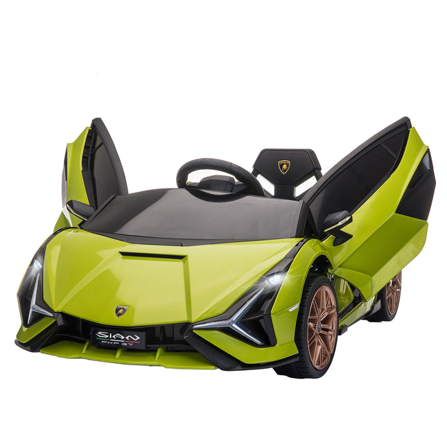 Lamborghini SIAN Kids Electric Ride-On Car 12V with Remote Control, Lights & MP3 for Ages 3-5 - Green
