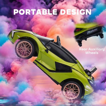 Lamborghini SIAN Kids Electric Ride-On Car 12V with Remote Control, Lights & MP3 for Ages 3-5 - Green