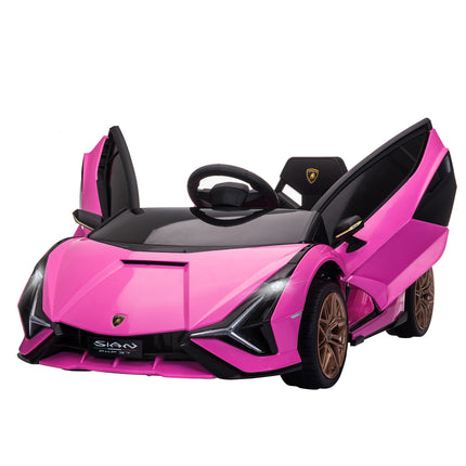 Compatible 12V Kids Electric Ride On Lamborghini SIAN Car with Remote Control, Lights & MP3 - Pink