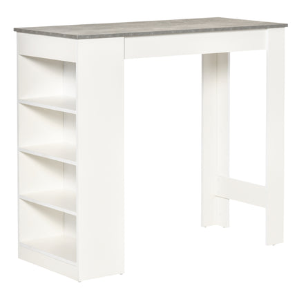 Bar Table with 4-Tier Storage Shelf for Kitchen & Dining - Grey