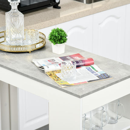 Bar Table with 4-Tier Storage Shelf for Kitchen & Dining - Grey