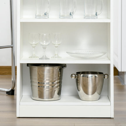 Bar Table with 4-Tier Storage Shelf for Kitchen & Dining - Grey