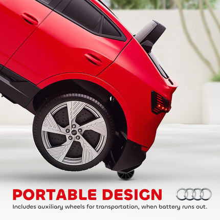 Audi E-tron Licensed 12V Kids Electric Ride-On Car with Remote, Music & Suspension Wheels - Red