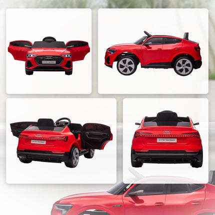 Audi E-tron Licensed 12V Kids Electric Ride-On Car with Remote, Music & Suspension Wheels - Red