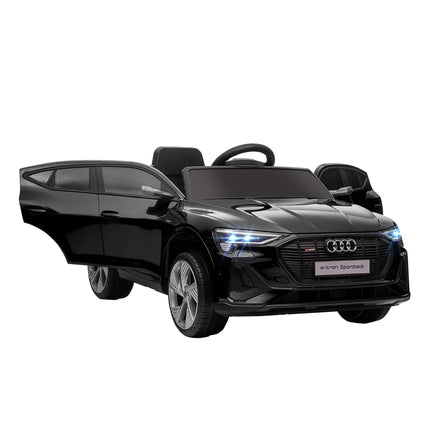 12V Audi E-tron Licensed Ride On Car with Remote Control, Lights, Music, Horn - Black