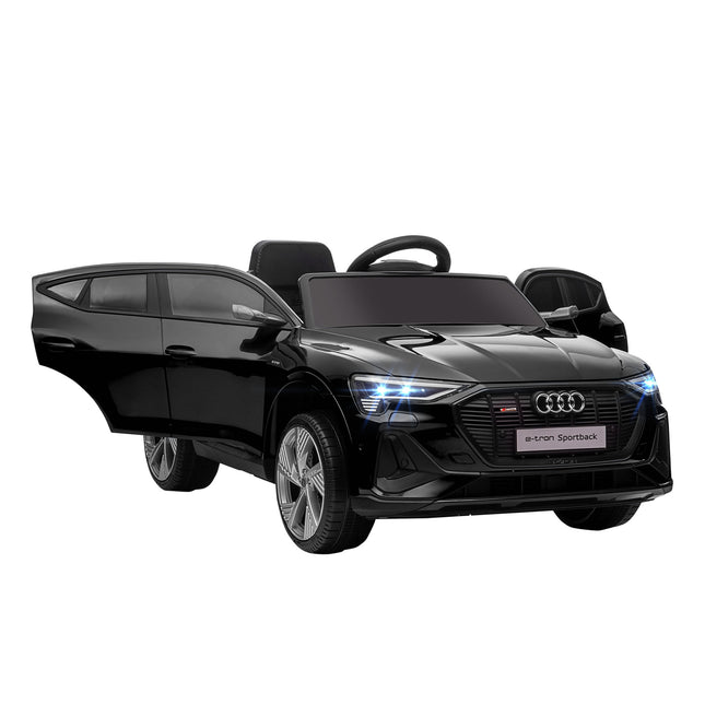 12V Audi E-tron Licensed Ride On Car with Remote Control, Lights, Music, Horn - Black