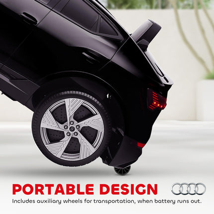 12V Audi E-tron Licensed Ride On Car with Remote Control, Lights, Music, Horn - Black