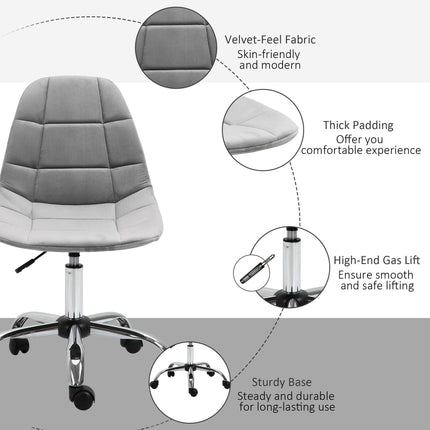 Ergonomic Office Chair with Adjustable Height and Wheels Velvet Executive Chair