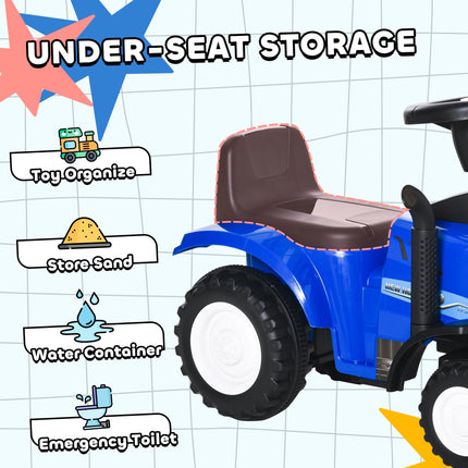 Compatible Baby Toddler Foot-to-Floor Sliding Car NEW HOLLAND Licensed with Horn, Storage & Steering Wheel for 12-36 Months - Blue