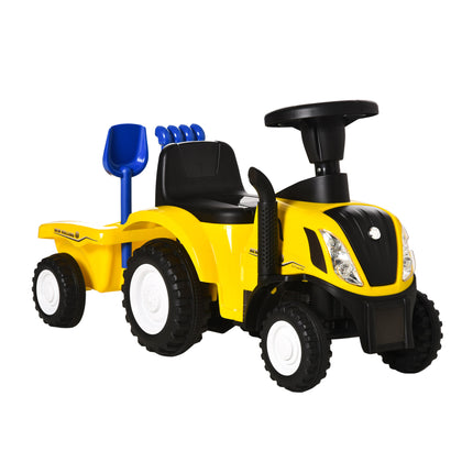 Compatible Baby Toddler Foot to Floor Sliding Car NEW HOLLAND Licensed with Horn, Storage & Big Steering Wheel for 12-36 Months - Yellow