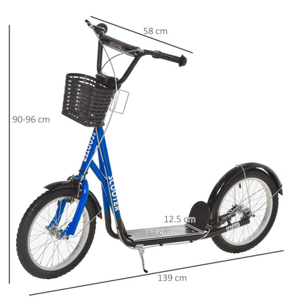 Kids Scooter, Kick Stunt Scooter with Adjustable Handlebar, Dual Brakes, Basket,